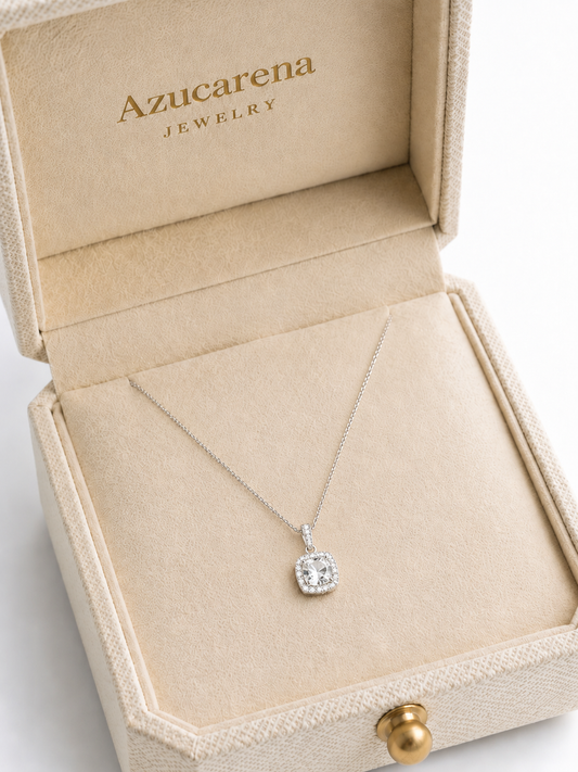 Victoria Halo Necklace - Moissanita