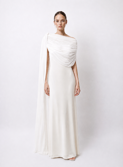 CELENE - BRIDAL CAPE WHITE