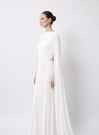 CELENE - BRIDAL CAPE WHITE