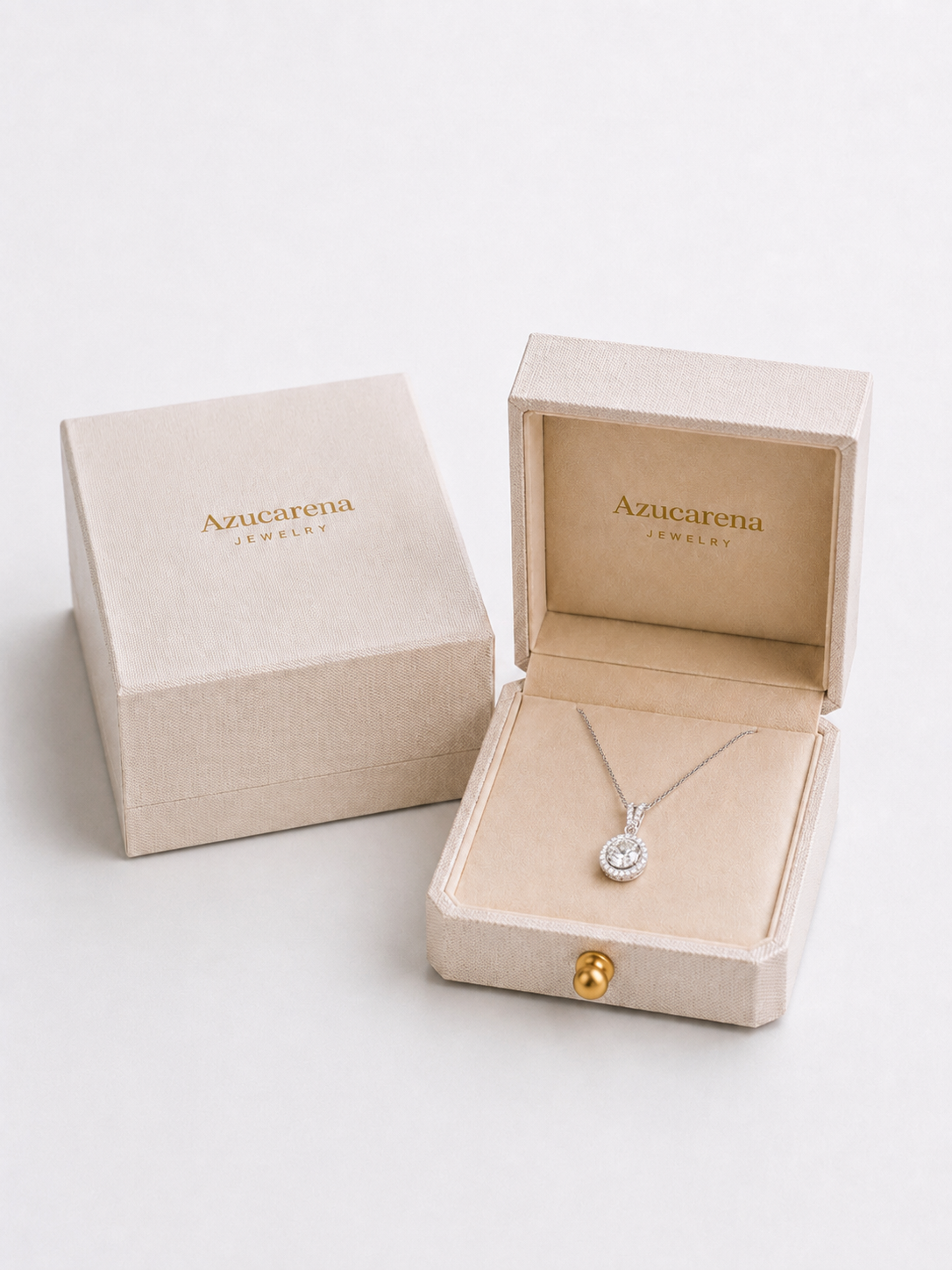 Celeste Halo Necklace - Moissanita
